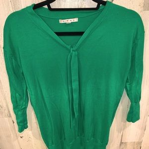CAbi Green sweater with tie